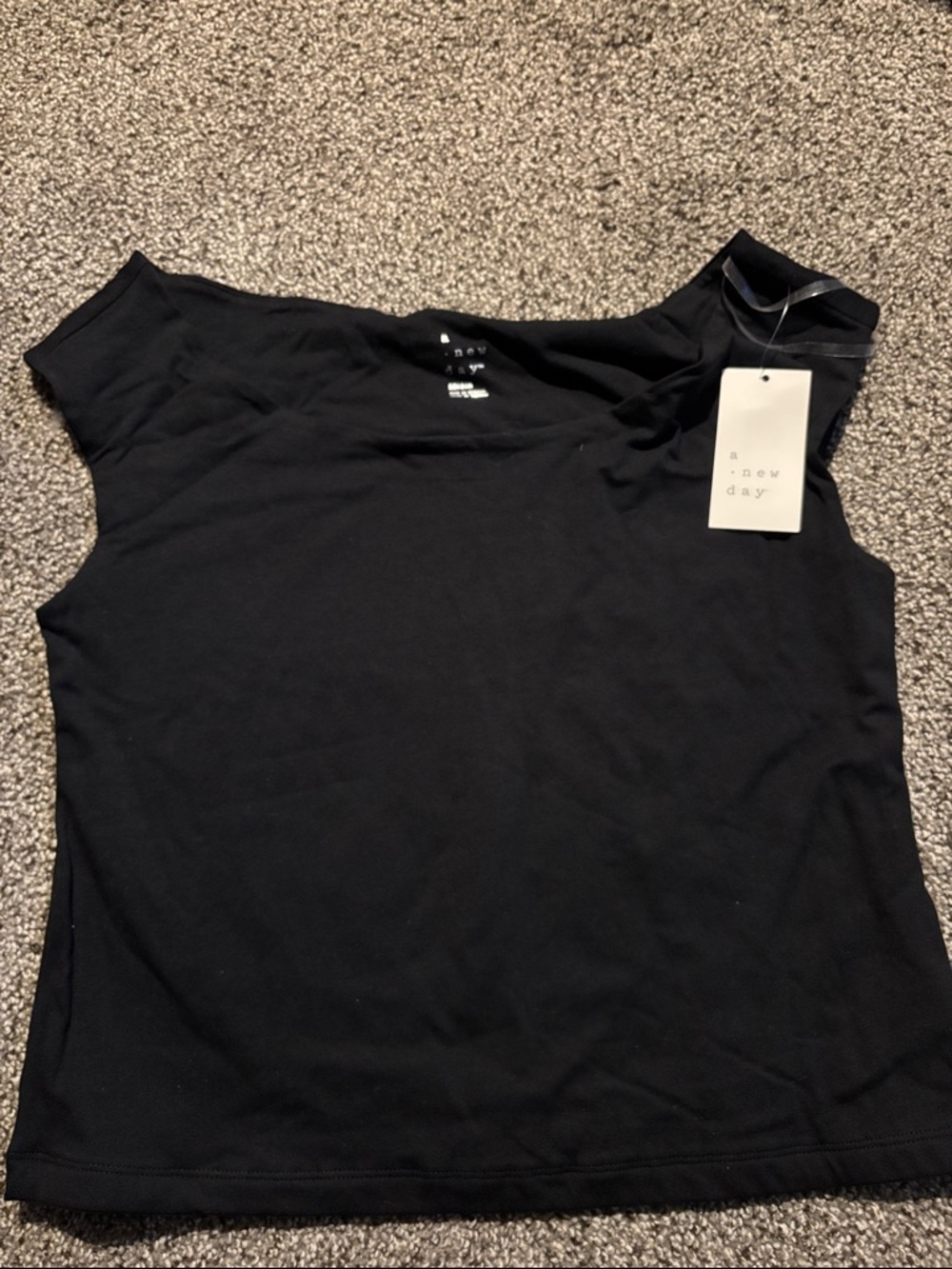 NEW a new day Black Boatneck Sleeveless Tank